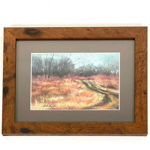 Countryside Wooded Landscape Art‎ Piece 5x7 Signed Framed Old Country Road